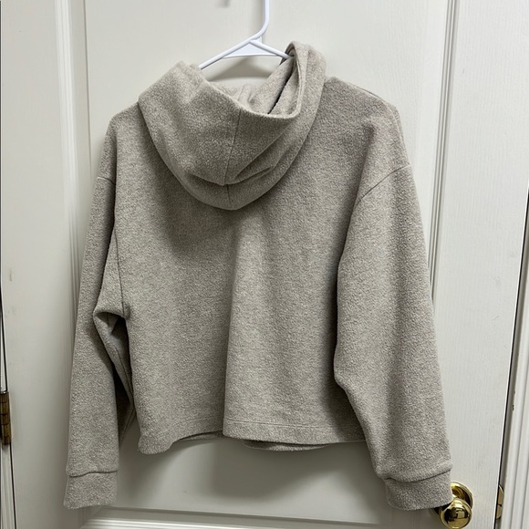 Zara Beige Wool Blend Hooded Sweatshirt | Size S - Picture 5 of 8